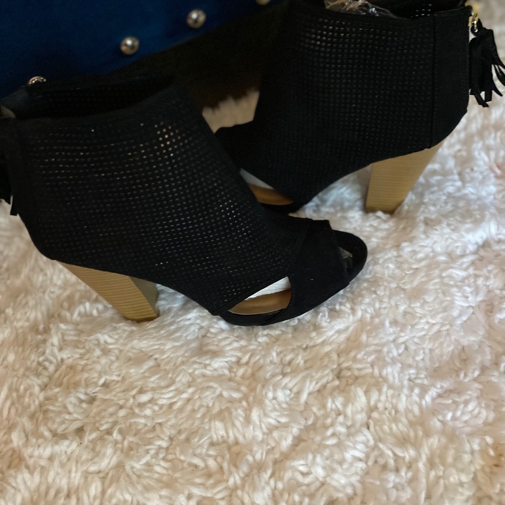 Chunk Heel Booties Open Toe